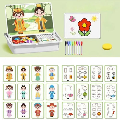 Magnetic Puzzles Face Dress Up Travel Game Double Side